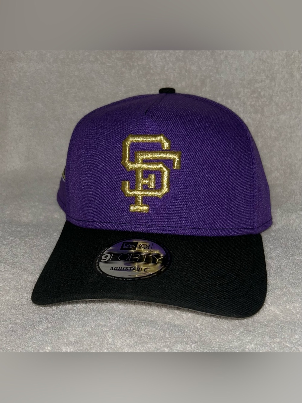 New Era SF Adjustable Hat – Purple/Black with Gold Embroidered Logo –New w/ Tags